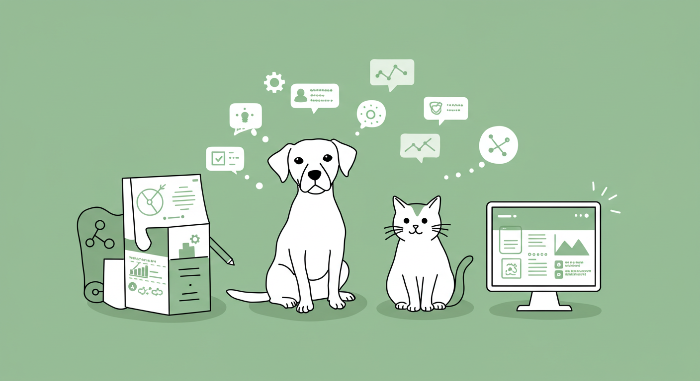 Illustration depicting AI-powered business automation process